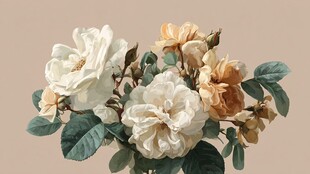 复古色调的优雅花卉组合