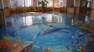 绚丽海底风3D地面彩绘