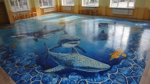 海洋主题逼真地面3D彩绘