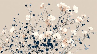 淡雅花卉插画 清新自然风