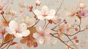 春日烂漫樱花枝景