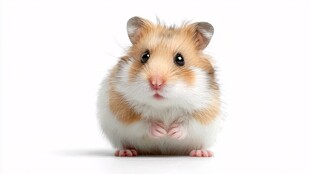 可爱仓鼠正面呆萌模样