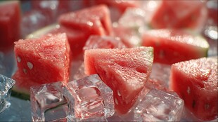 冰镇西瓜块 清凉夏日美味