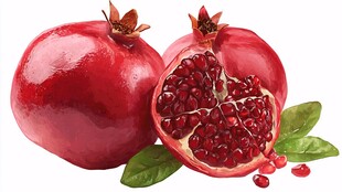饱满多汁的新鲜红石榴