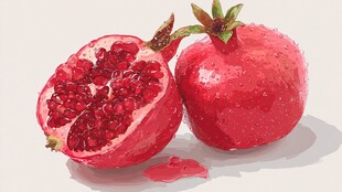 红石榴特写 饱满多汁的诱惑