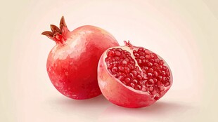 红石榴 完整与剖开的视觉呈现