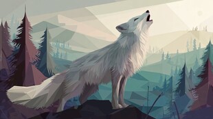 孤狼立于山林仰天长啸