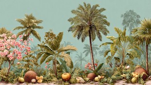 热带植物景观与丰硕果实