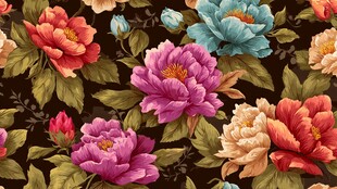 复古花卉图案精美壁纸