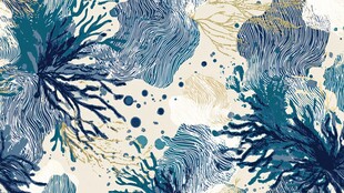 海洋植物风抽象图案设计