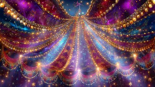 梦幻星空下的璀璨华丽帐篷