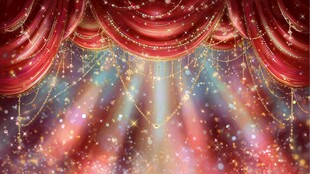 梦幻红色舞台幕布背景