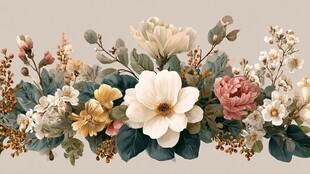 复古风花卉装饰边框