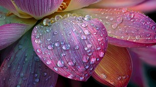 雨后荷花 水珠点缀的娇艳