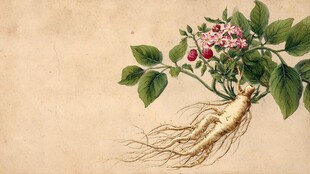 手绘人参植株图