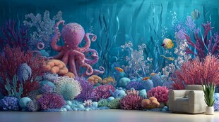 梦幻海底世界墙面装饰画
