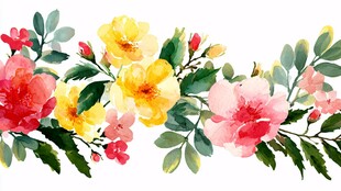 水彩花卉装饰图案