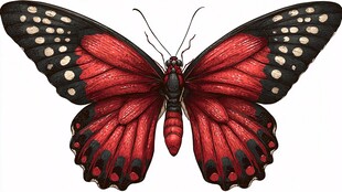 红黑相间蝴蝶插画