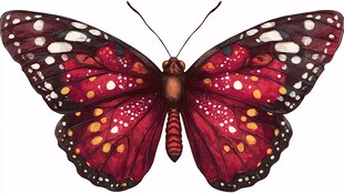 艳丽多彩蝴蝶插画图案