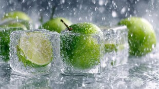 青柠遇冰溅起清凉水花