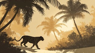 虎行热带丛林间