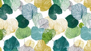 清新叶片无缝图案设计