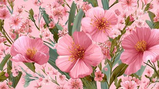 浪漫粉色花卉图案背景