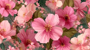 浪漫粉色花卉图案背景