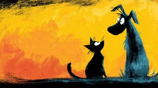 猫与狗的温馨对视时刻