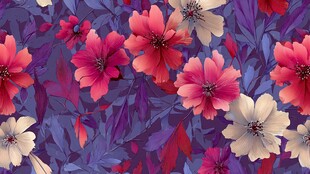 绚丽花卉图案 色彩斑斓