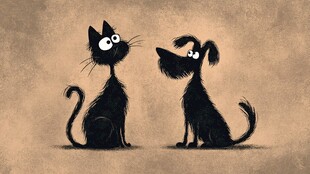 猫与狗的对视时刻