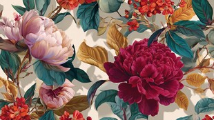 复古花卉图案精美壁纸