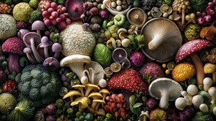 缤纷多彩的蔬菜与蘑菇世界