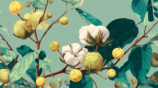 棉枝硕果 清新自然之景