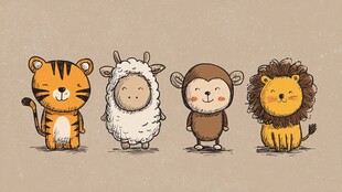 可爱动物四小只