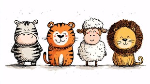 动物大联盟 斑马老虎绵羊狮