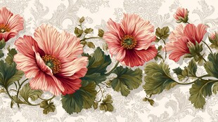 复古风花卉图案精美壁纸