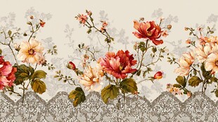 花卉蕾丝图案装饰画