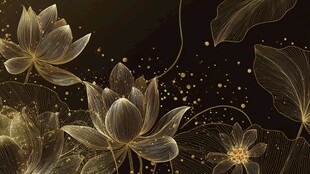 金色荷花艺术背景图
