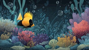 海底畅游的艳丽热带鱼