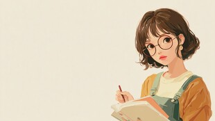 少女专注书写美好瞬间