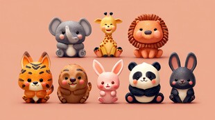 可爱动物玩偶集合