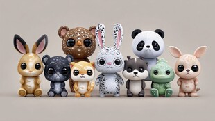 可爱动物玩偶集合展示