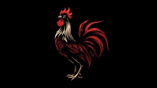 1 雄姿英发的红公鸡