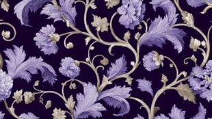 紫色花卉藤蔓精美图案