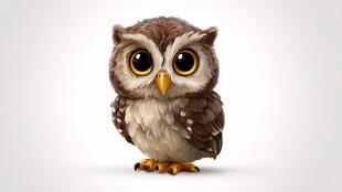 可爱萌趣的卡通猫头鹰