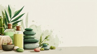 自然风 spa 用品静物展示