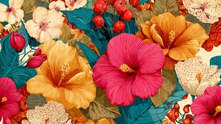 缤纷花卉图案 绚丽视觉盛宴