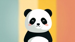 可爱熊猫卡通形象展示