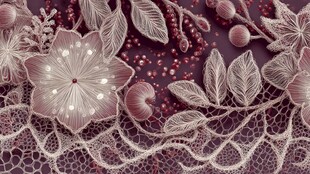 梦幻蕾丝花卉装饰图案